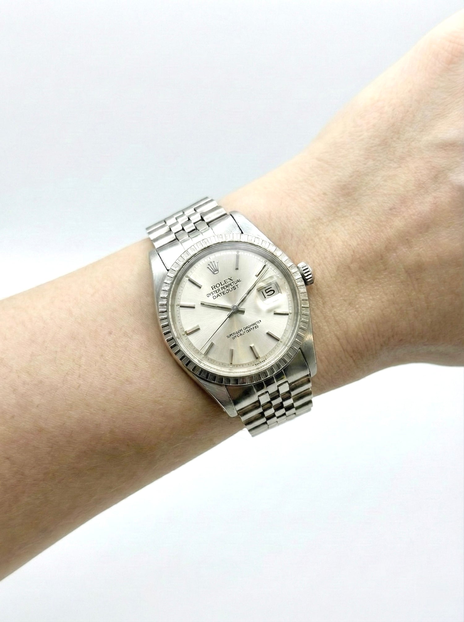 Rolex oyster perpetual datejust on wrist 