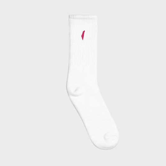 pink and white israel shlita socks