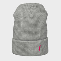 the ralph waffle beanie grey pink full